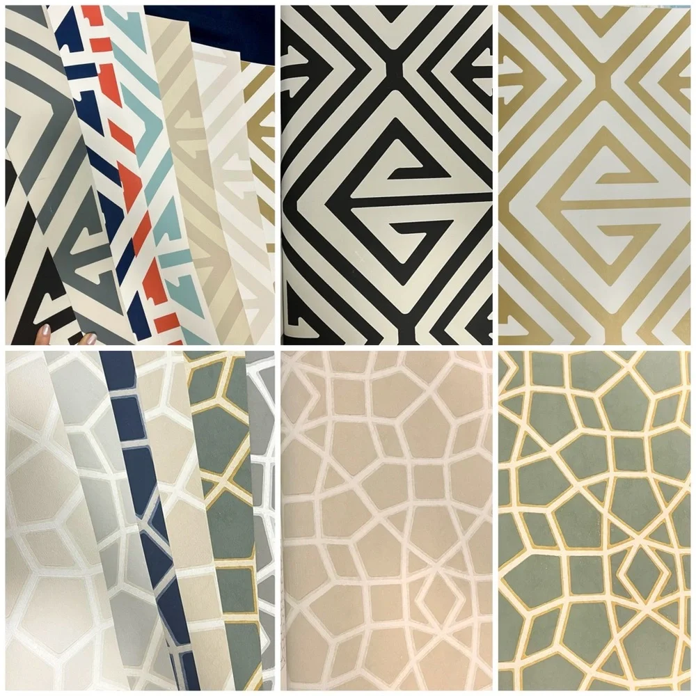 37 Large Multicolor Geometric Patterned Quality Arts & Crafts Wallpaper Sheets